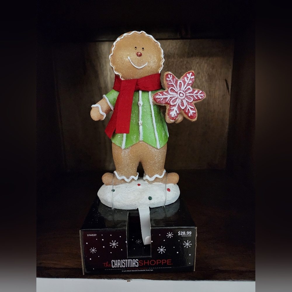 Gingerbread Stocking Holder Hanger - Boy